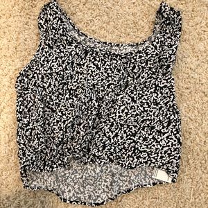 American Apparel Black & white spec crop top